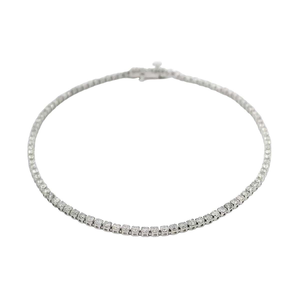 14k White Gold Diamond Line Bracelet