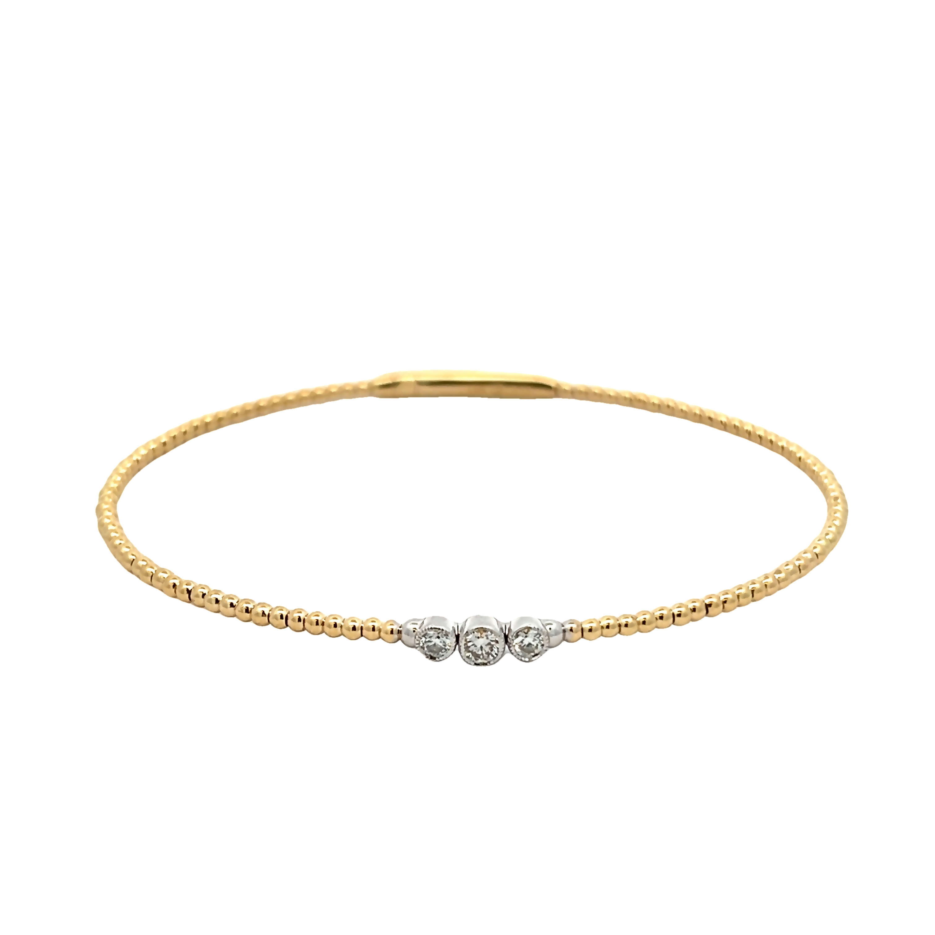 14k Gold Two Toned Diamond Bangle Bracelet