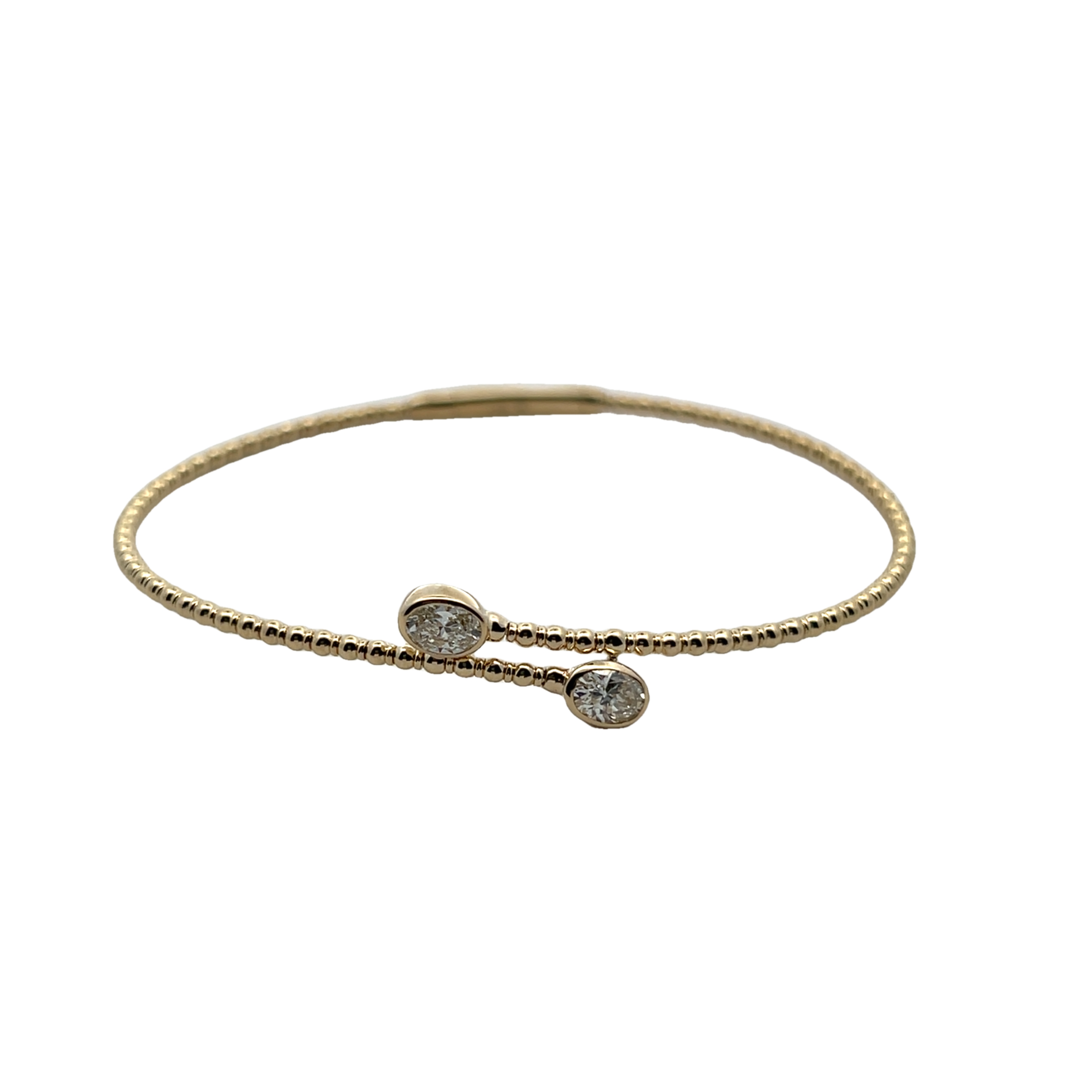 14k Yellow Gold Diamond Bangle Bracelet
