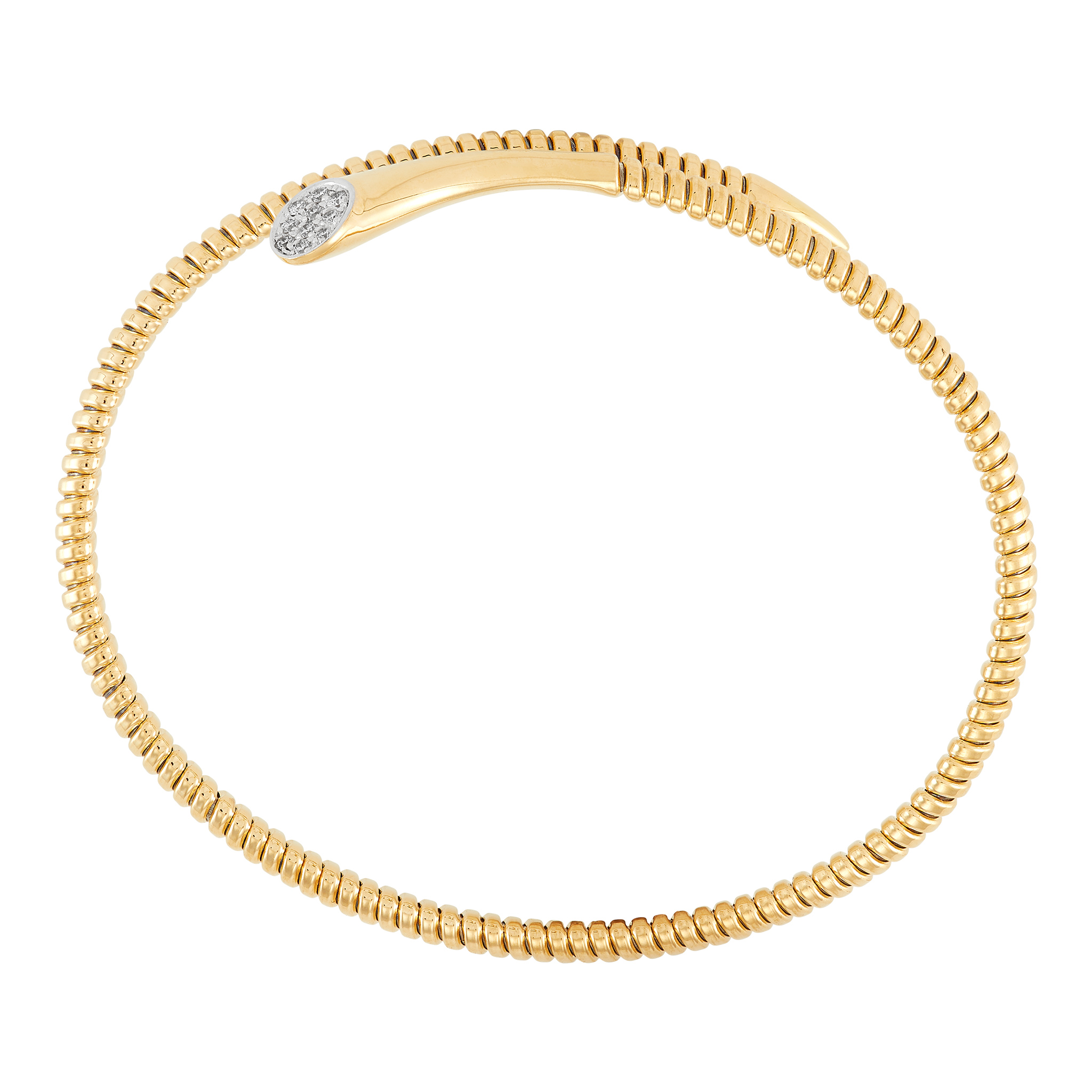 14k Yellow Gold Diamond Bypass Bracelet