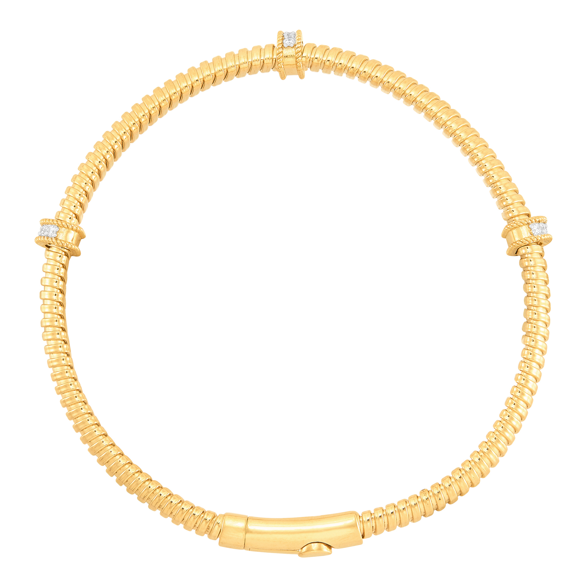 14k Yellow Gold Tubogas Diamond Bracelet