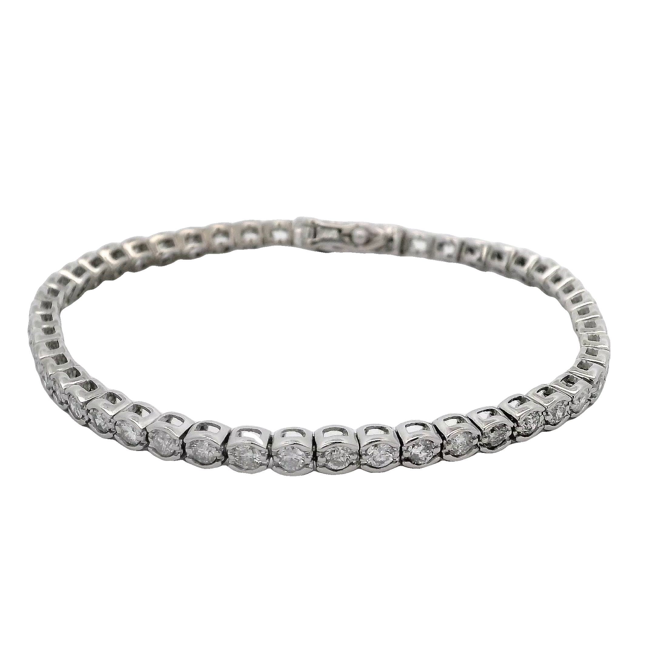14k White Gold Diamond Line Bracelet