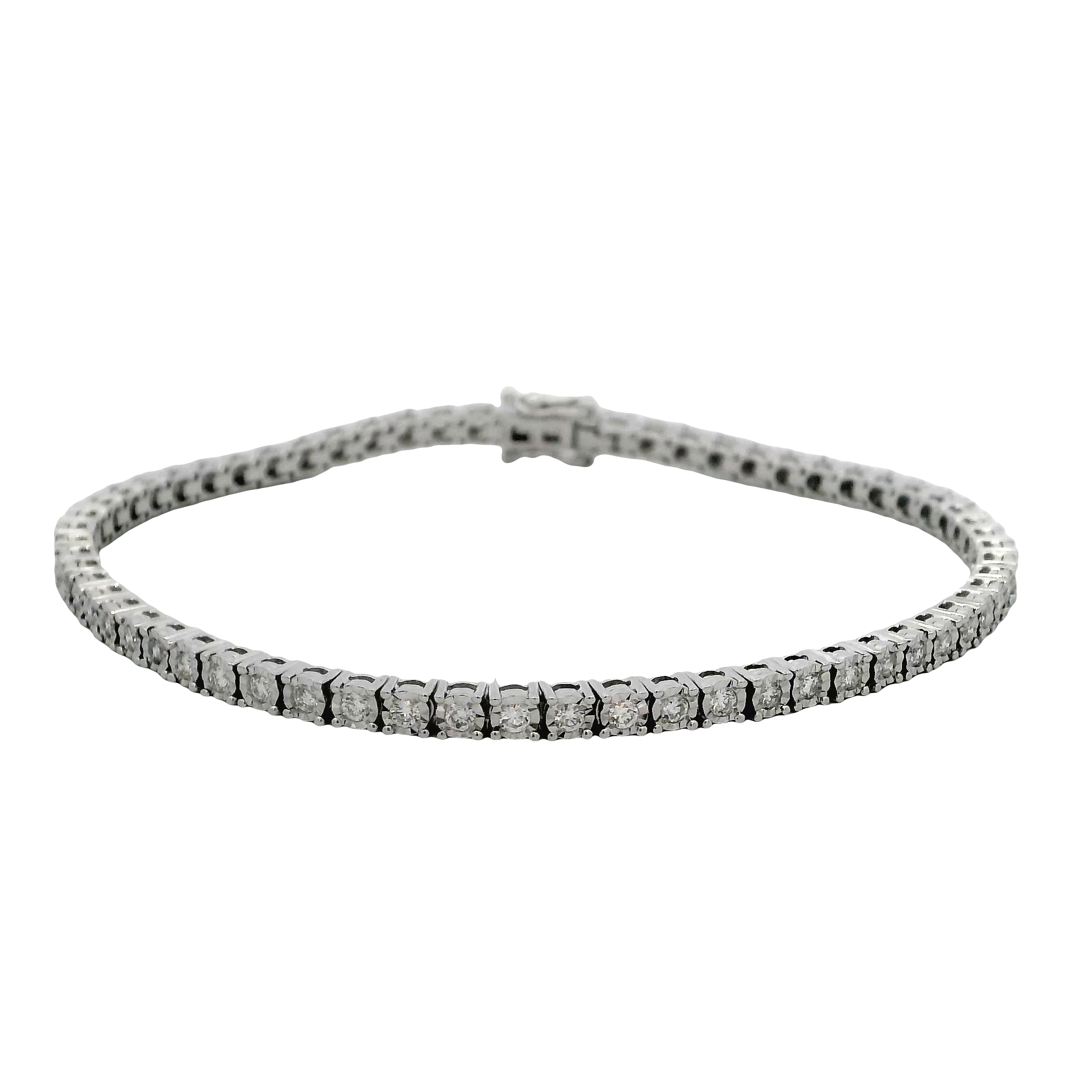 14k White Gold Diamond Line Bracelet