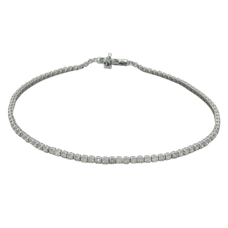 18k White Gold Diamond Line Bracelet
