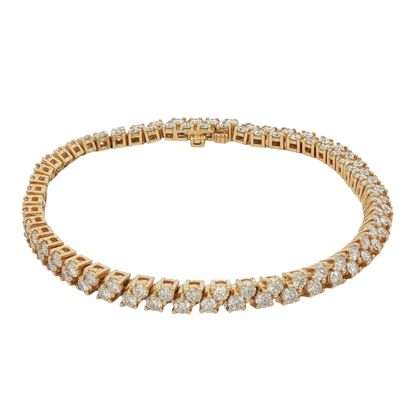 14k Yellow Gold Diamond Tennis Bracelet