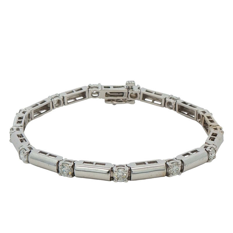 14k White Gold Diamond Bracelet