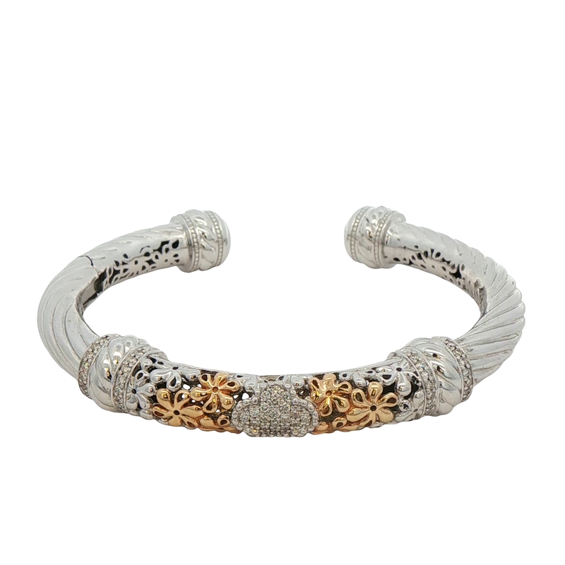 Two-toned Diamond Bangle Bracelet