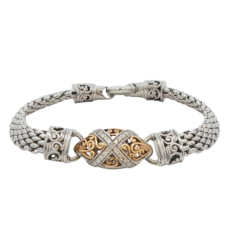 Two-toned Diamond Bangle Bracelet