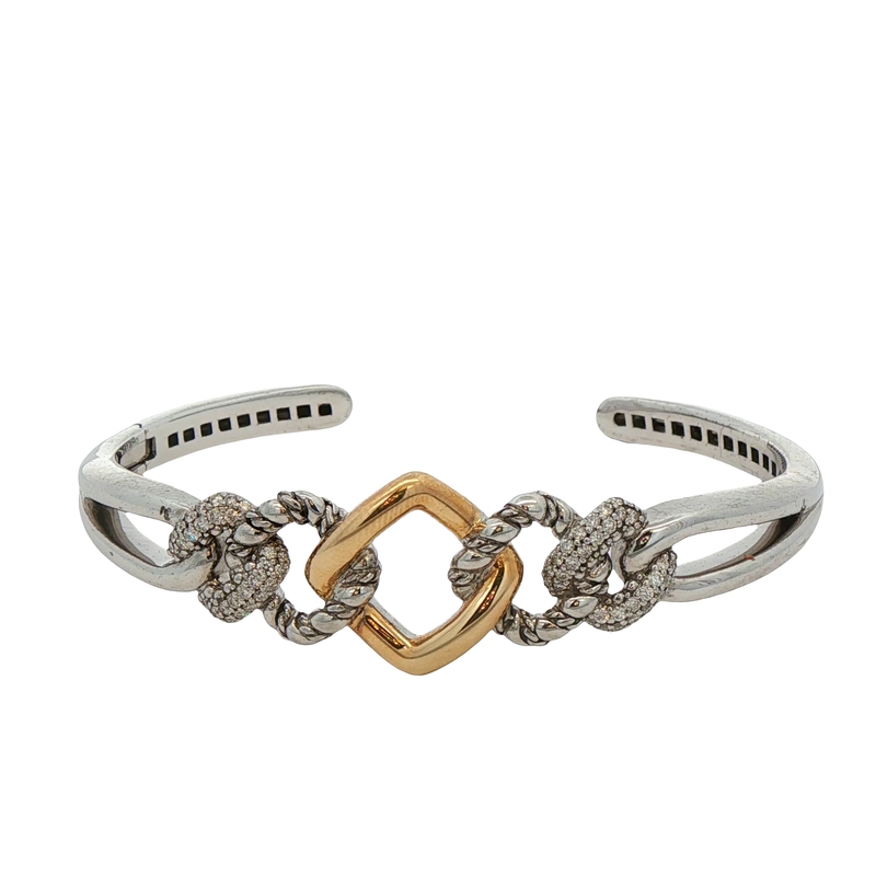 Two-toned Diamond Bangle Bracelet