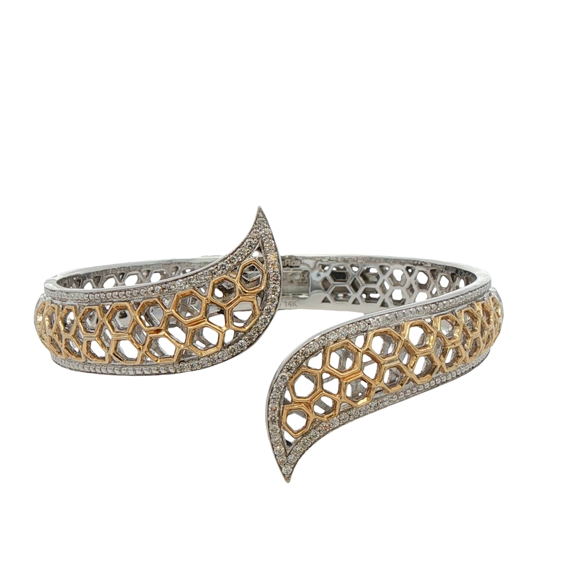 Two-toned Diamond Bangle Bracelet