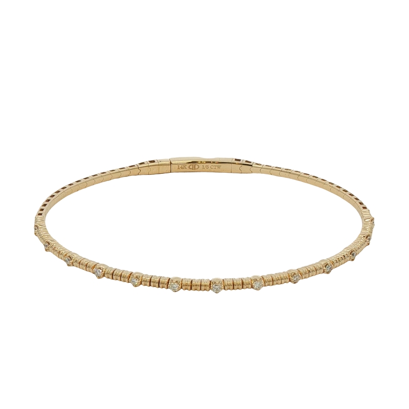 14k Yellow Gold Diamond Bangle Bracelet