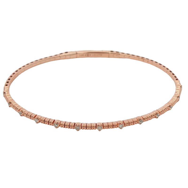 14k Rose Gold Diamond Bangle Bracelet