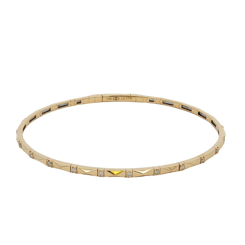 14k Yellow Gold Diamond Bangle Bracelet