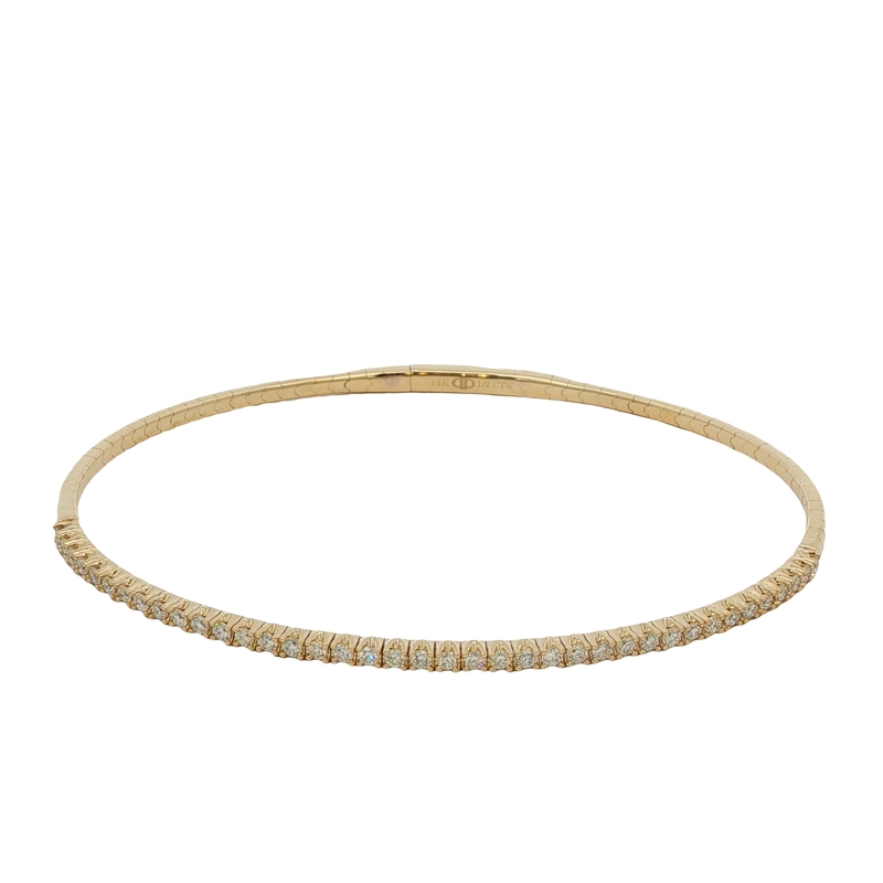 14k Yellow Gold Diamond Bangle Bracelet