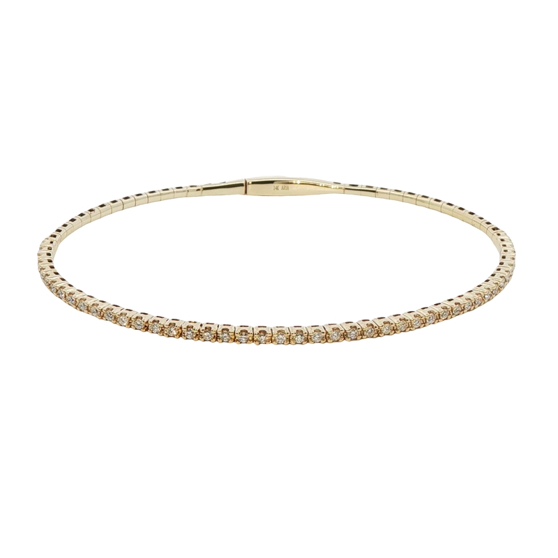 14k Yellow Gold Diamond Bangle Bracelet