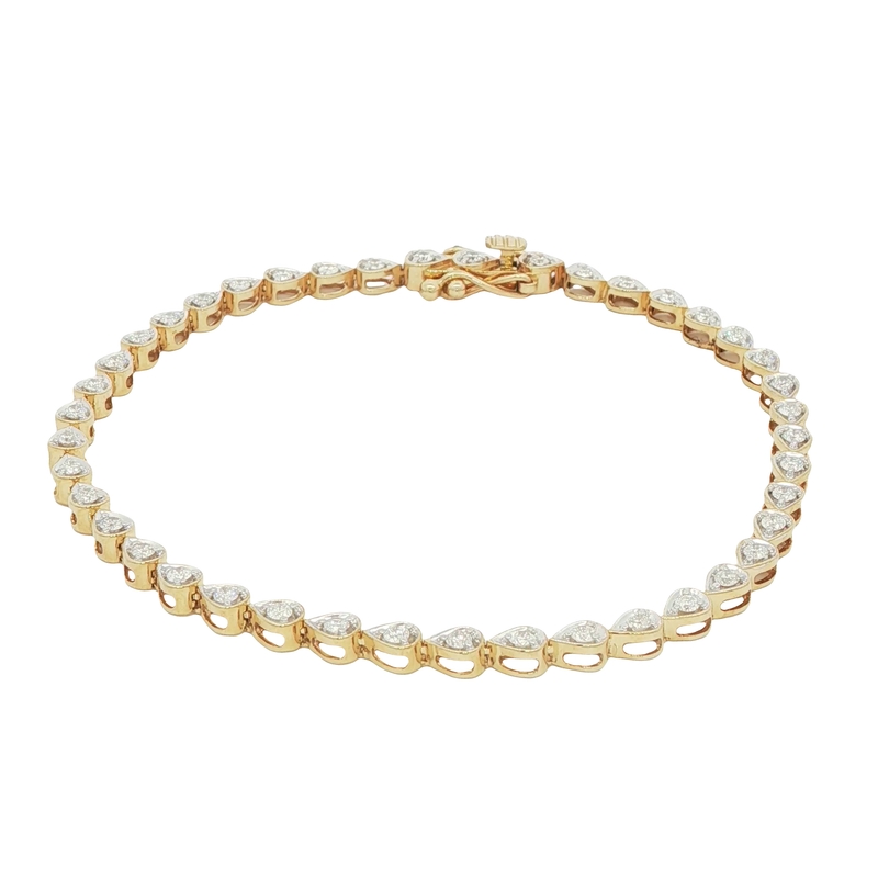 14k Yellow Gold Diamond Line Bracelet