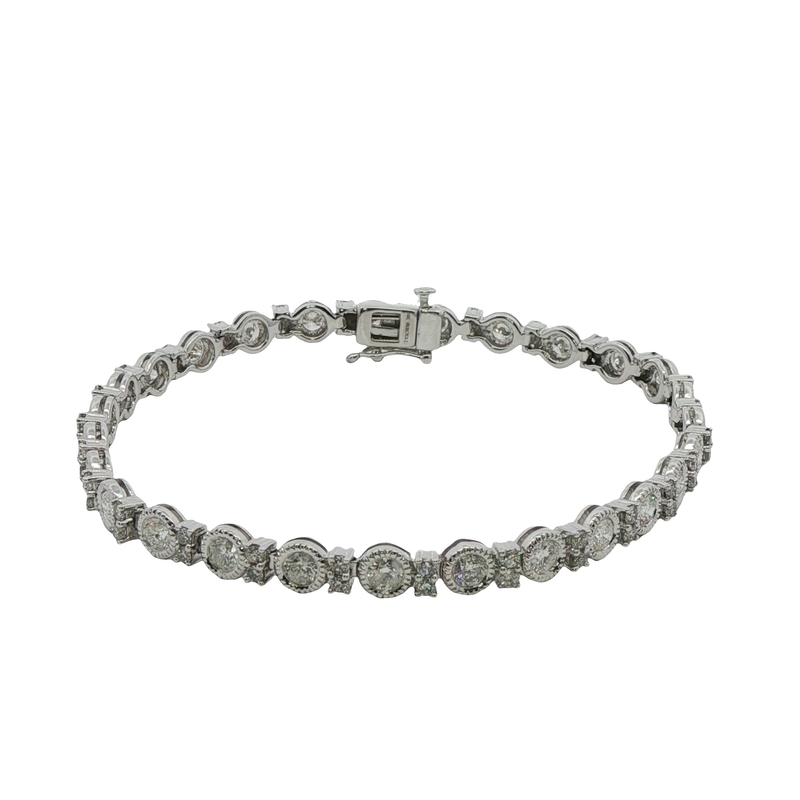 14k White Gold Diamond Tennis Bracelet