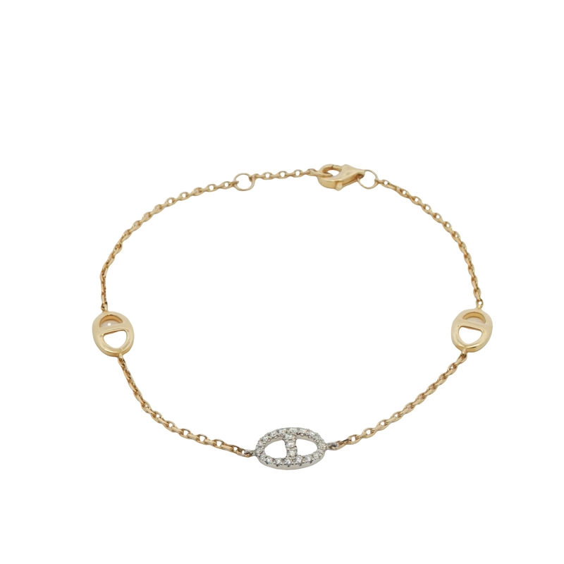 14k Two-toned Diamond Bracelet