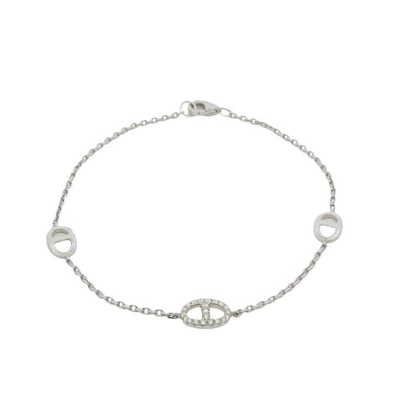 14k White Gold Diamond Bracelet