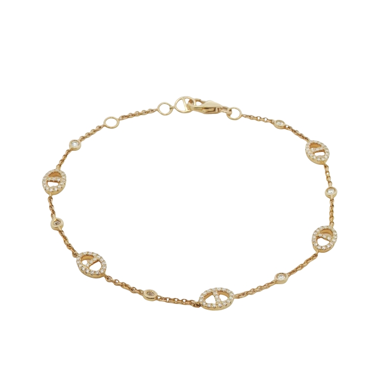 14k Yellow Gold Diamond Bracelet