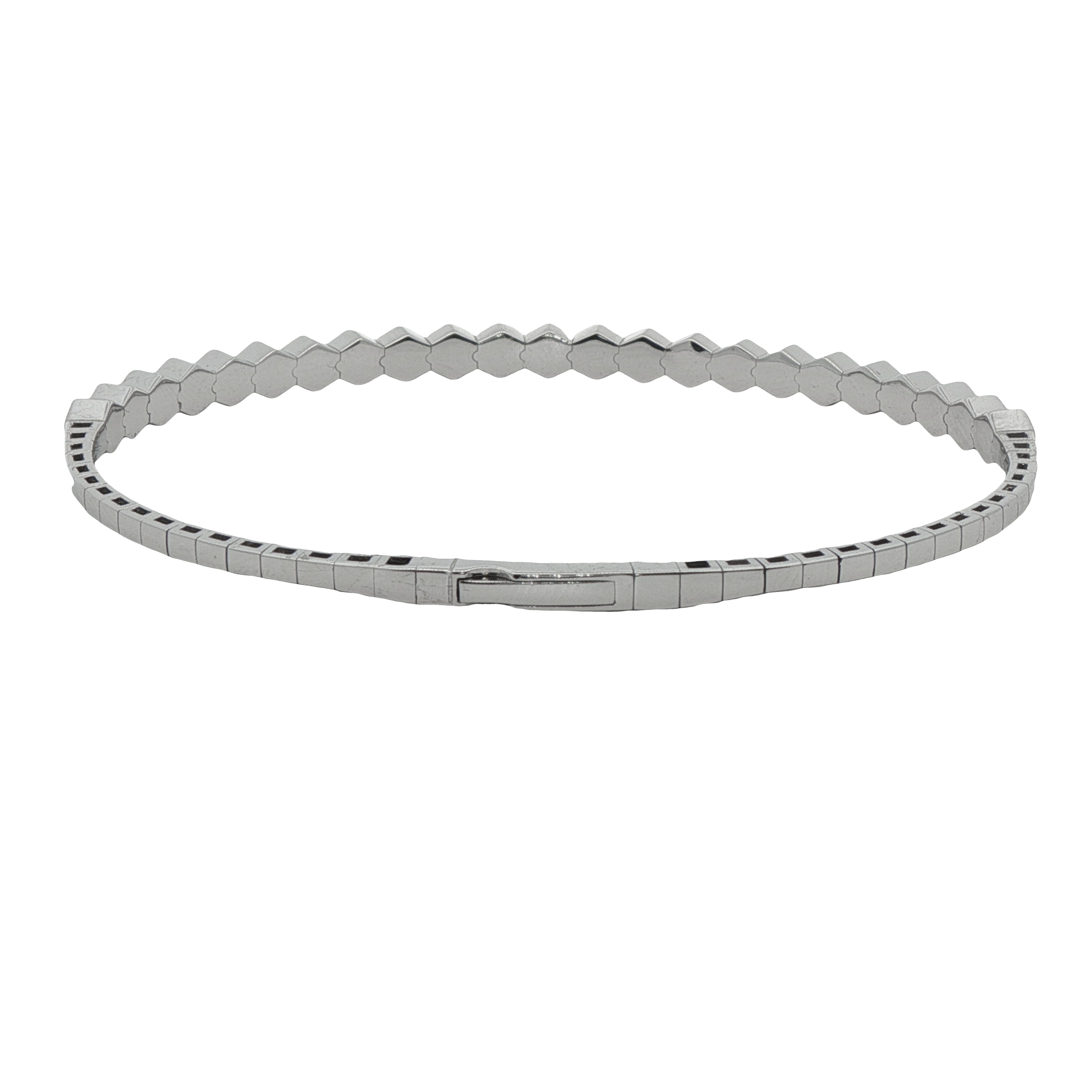 14k White Gold Diamond Bangle Bracelet
