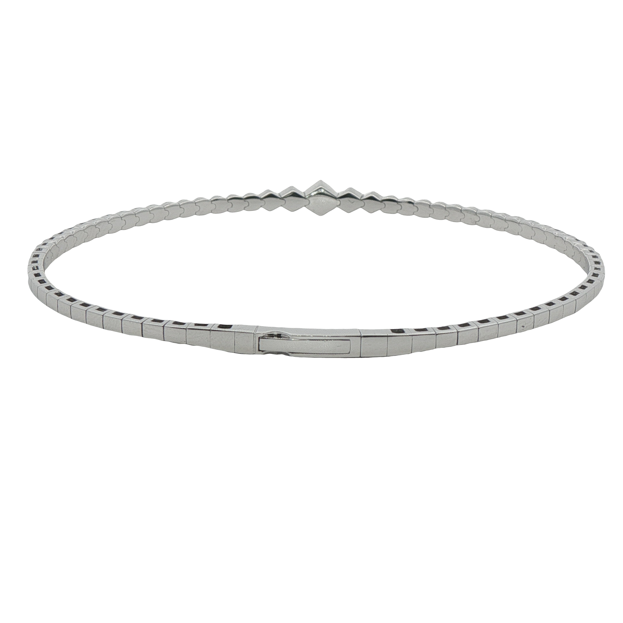 14k White Gold Diamond Bangle Bracelet