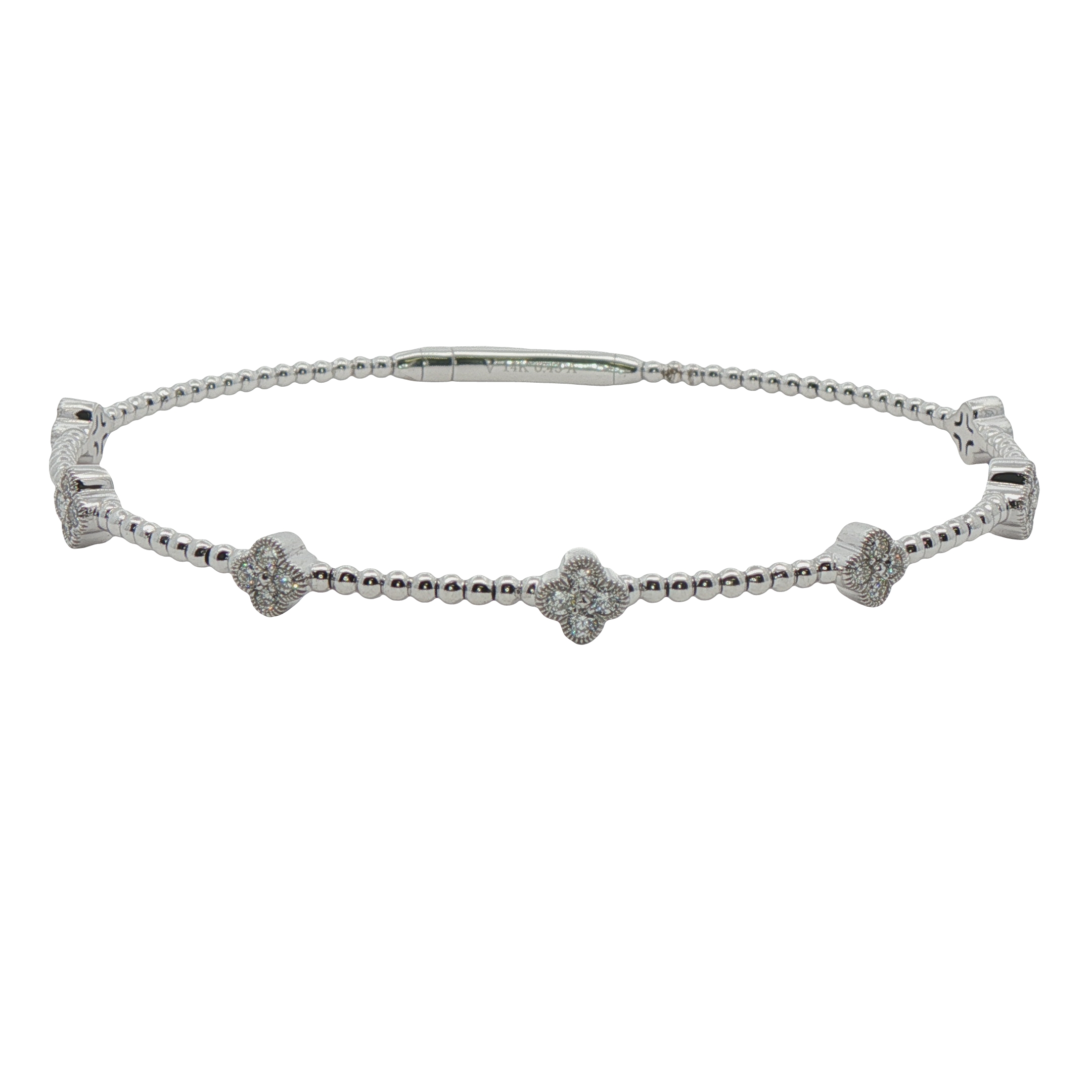 14k White Gold Diamond Bangle Bracelet