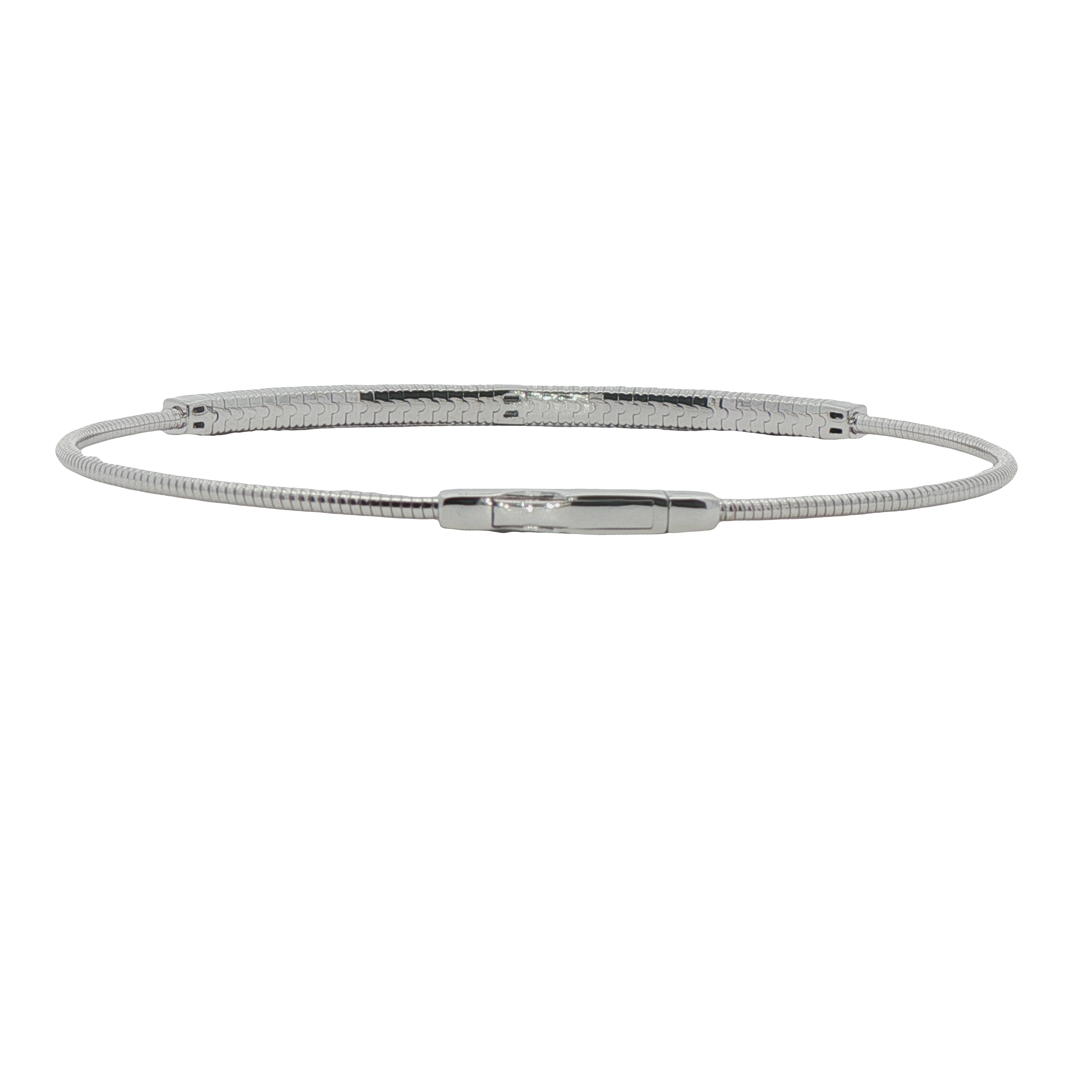 14k White Gold Diamond Bangle Bracelet