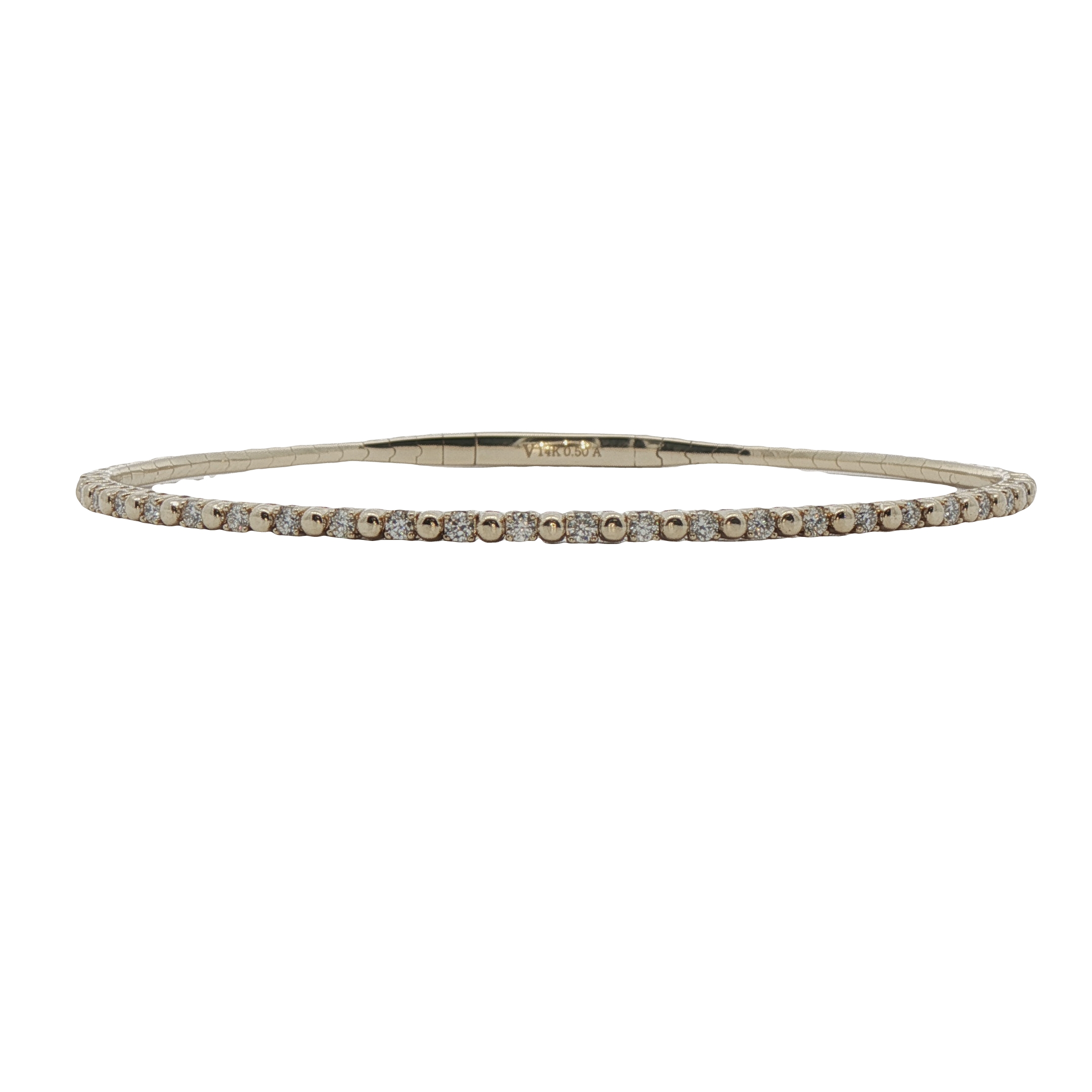 14k Yellow Gold Diamond Bangle Bracelet