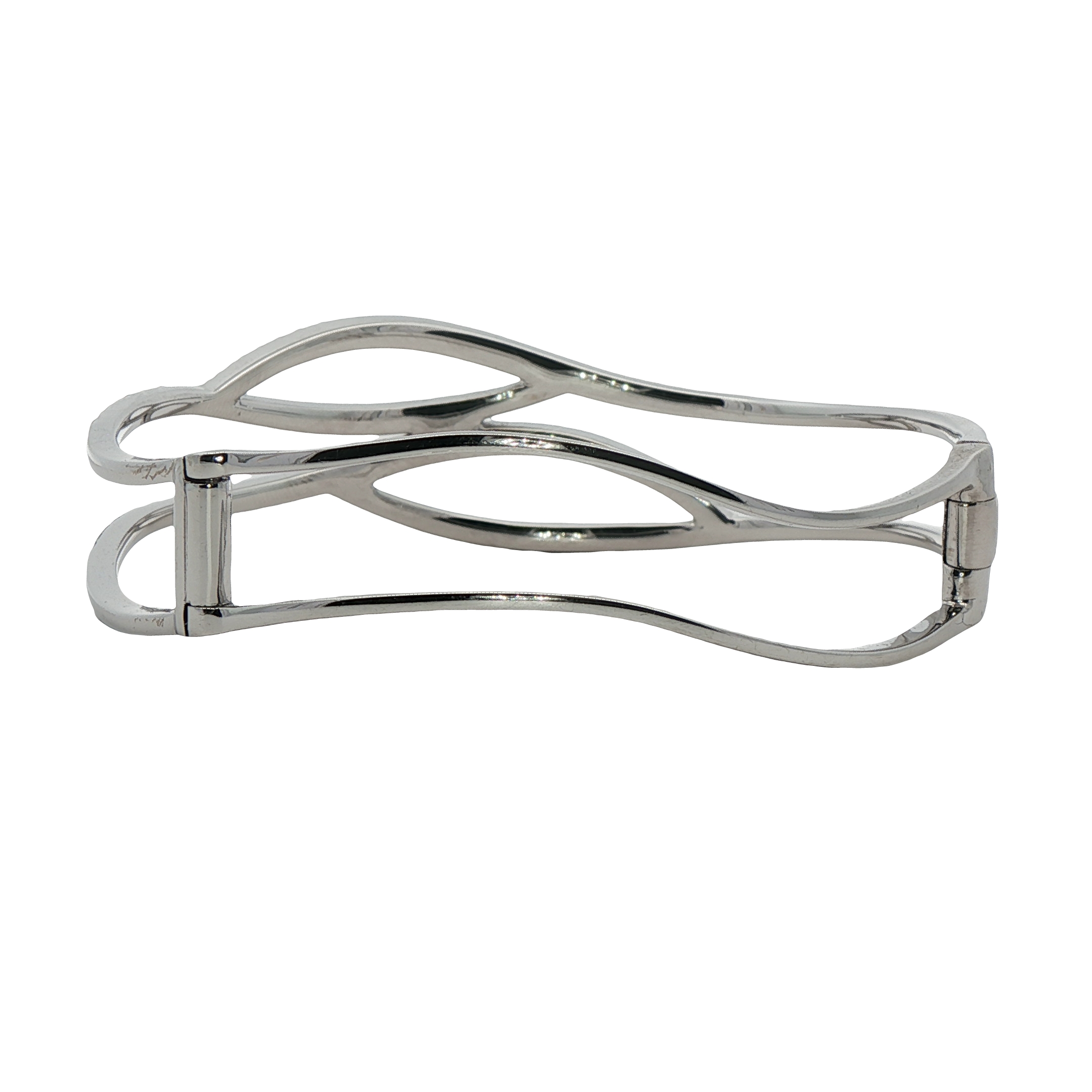 14k White Gold Diamond Bangle Bracelet