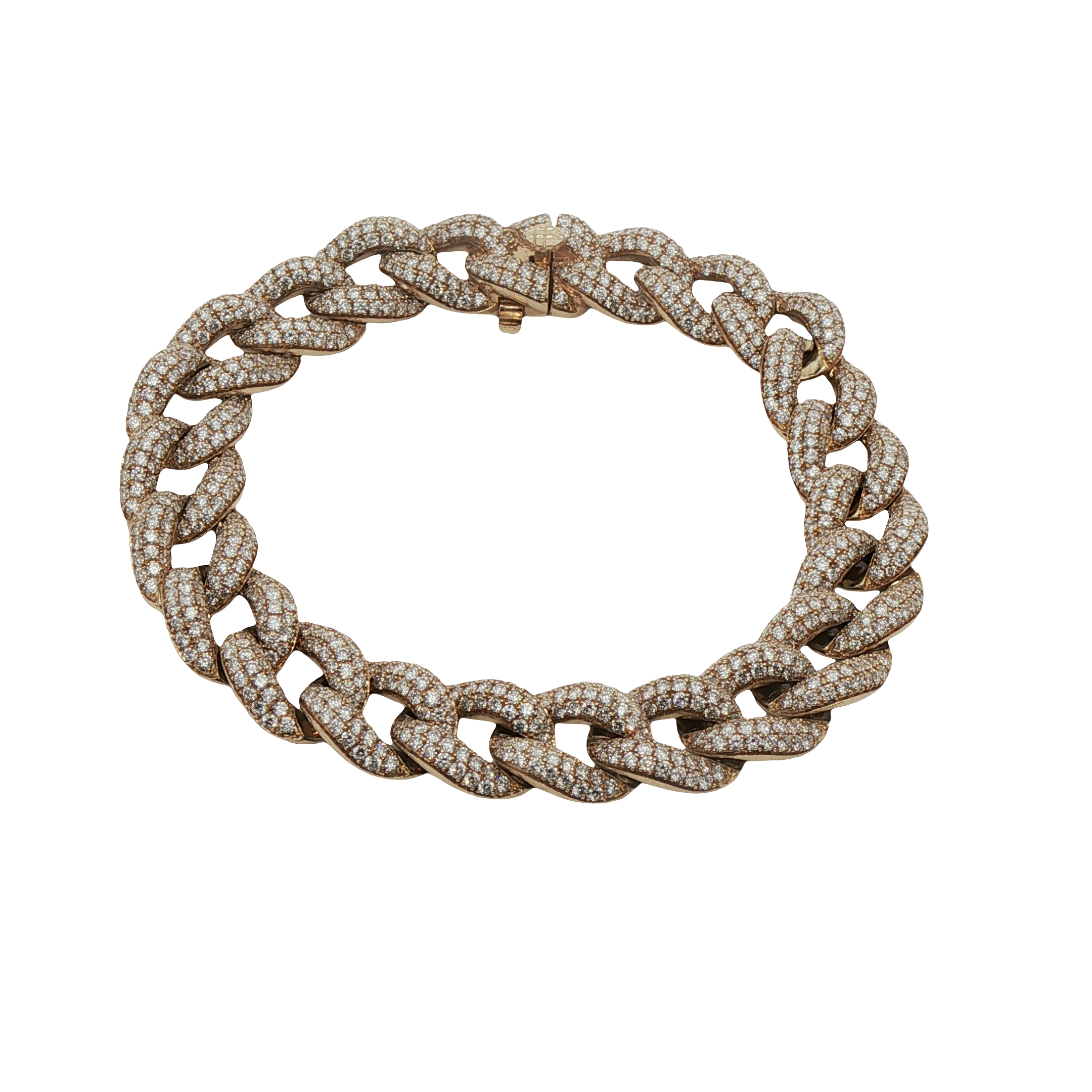 14k Yellow Gold Diamond Link Bracelet