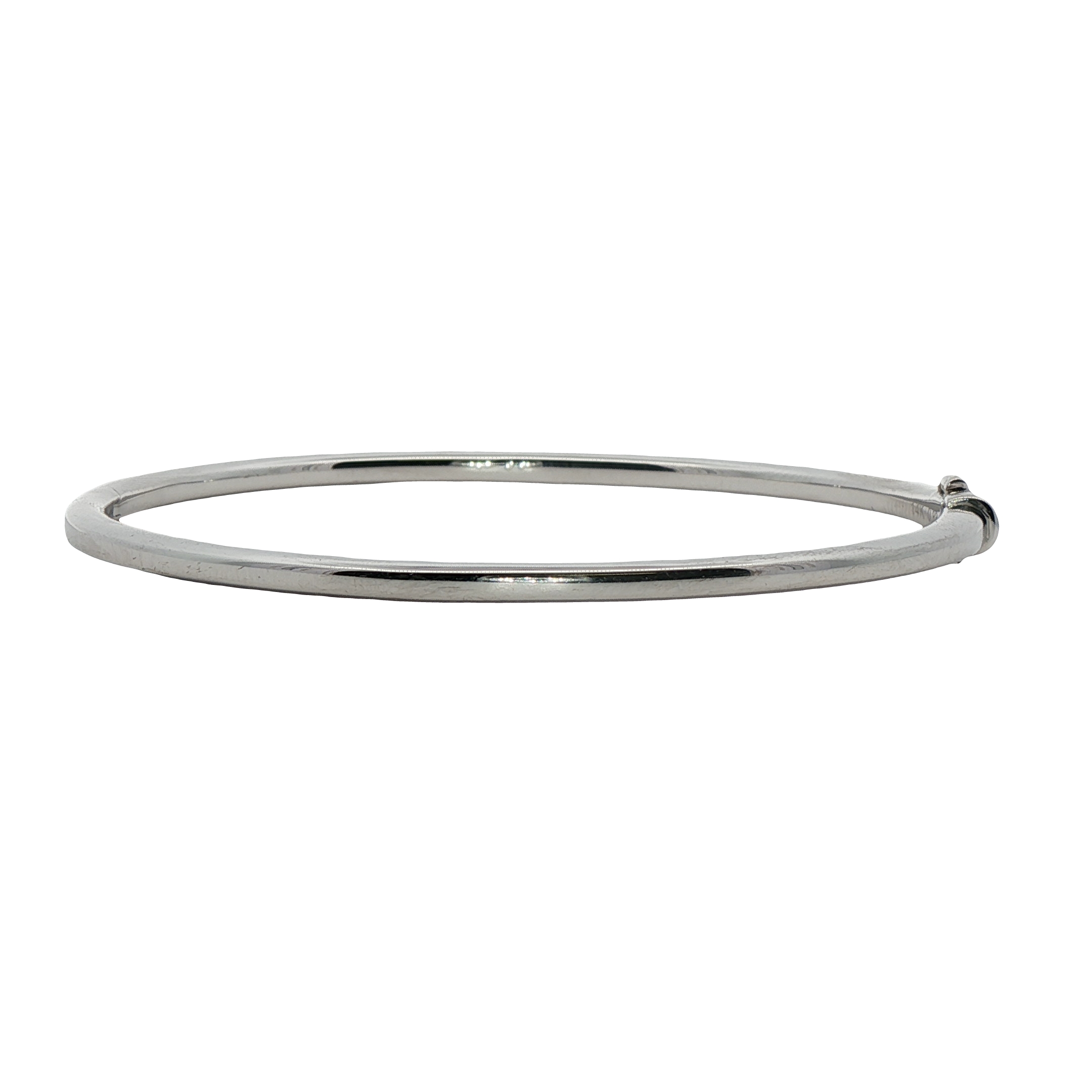 14k White Gold Diamond Bangle Bracelet