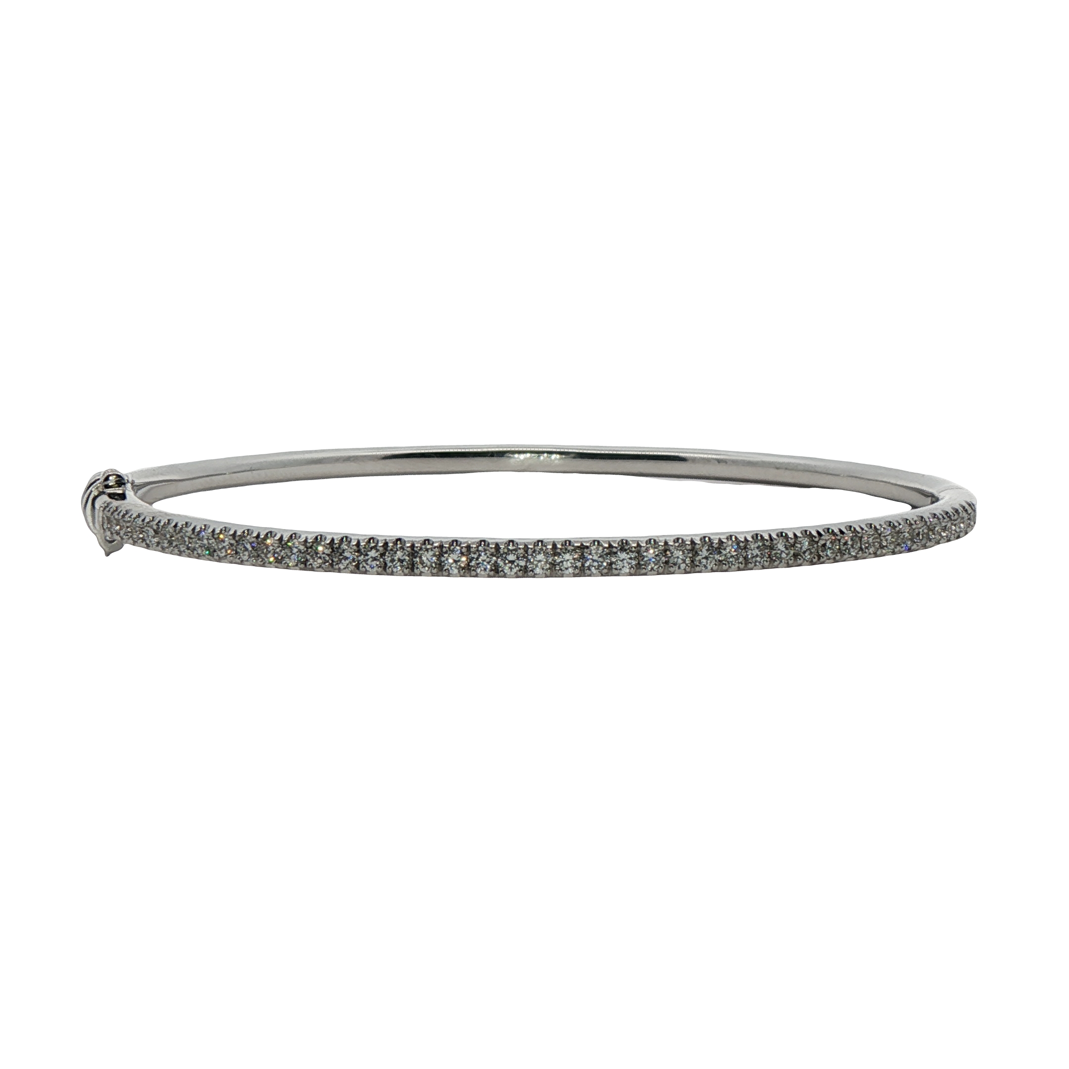 14k White Gold Diamond Bangle Bracelet