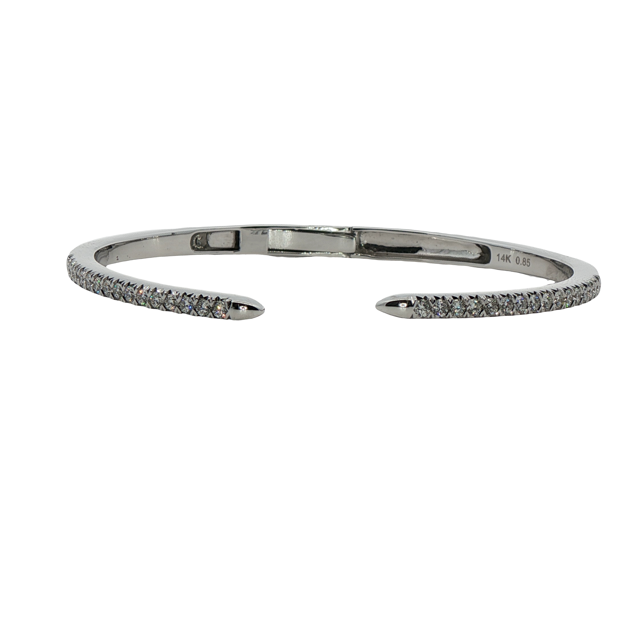 14k White Gold Diamond Bangle Bracelet