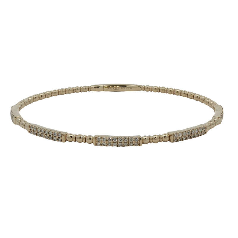 14k Yellow Gold Diamond Flexi Bangle Bracelet