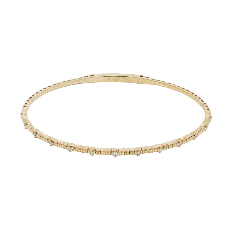 14k Yellow Gold Diamond Bangle Bracelet