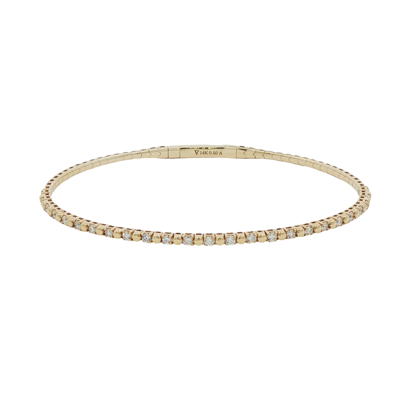 14k Yellow Gold Diamond Bangle Bracelet