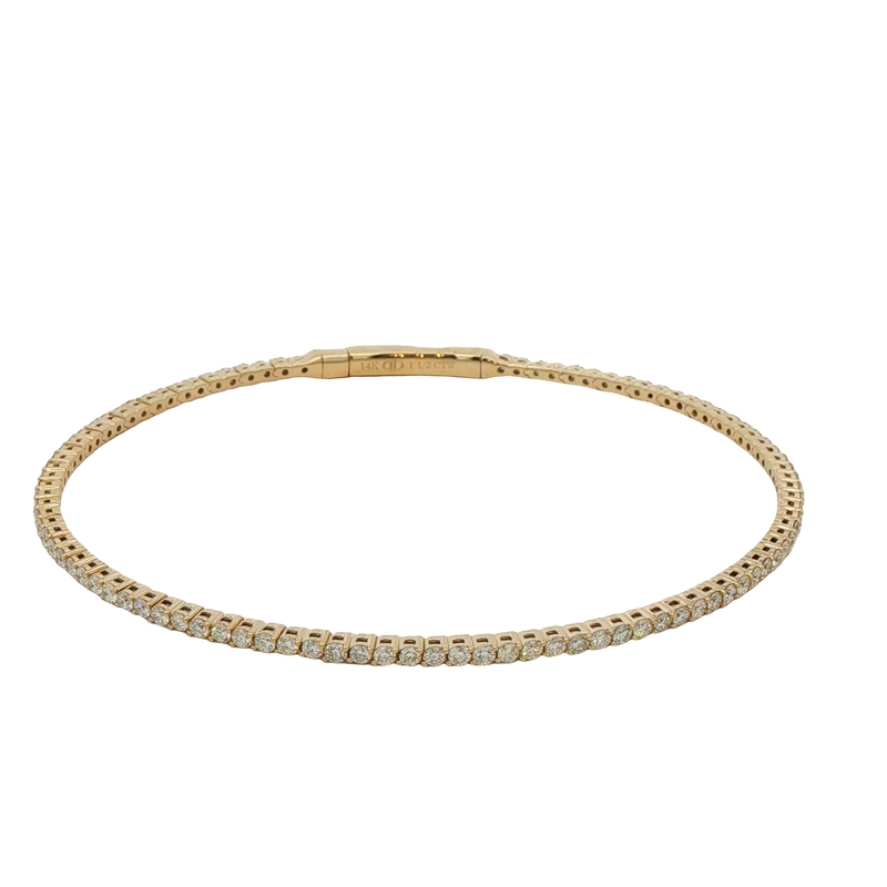 14k Yellow Gold Diamond Bangle Bracelet