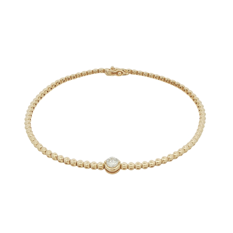 14k Yellow Gold Diamond Line Bracelet