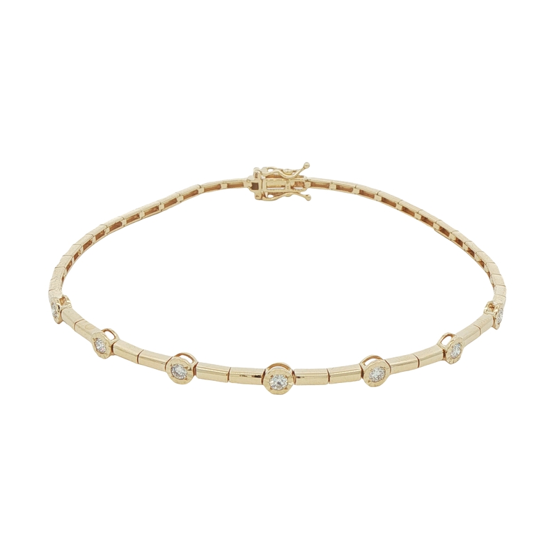 14k Yellow Gold Diamond Bracelet