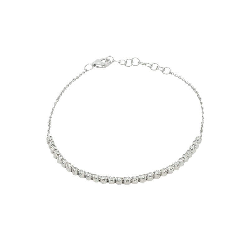 14k White Gold Diamond Line Bracelet