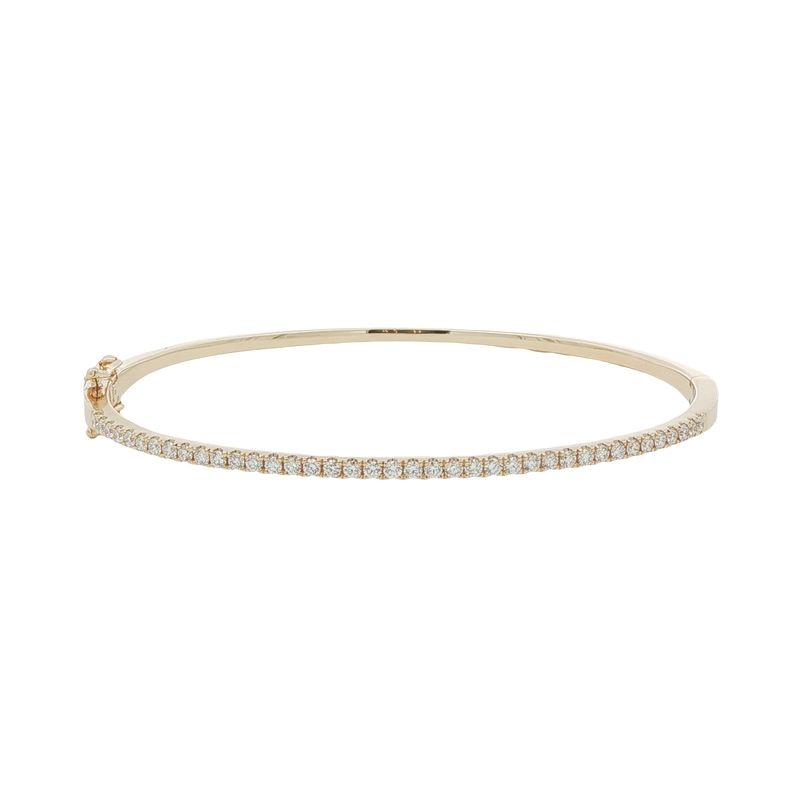 14k Yellow Gold Diamond Bangle Bracelet