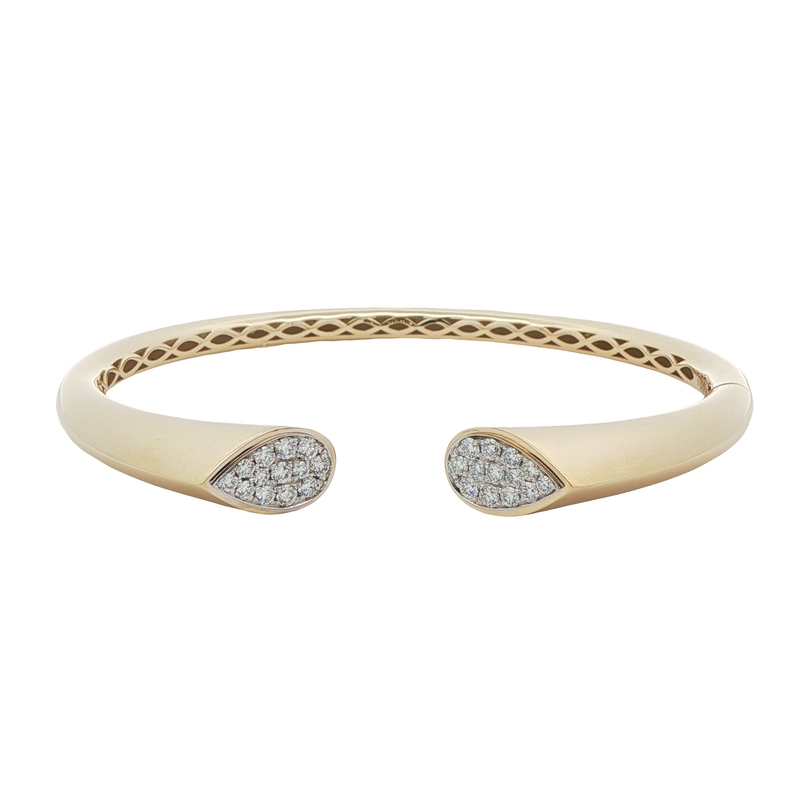 14k Yellow Gold Diamond Cuff Bracelet