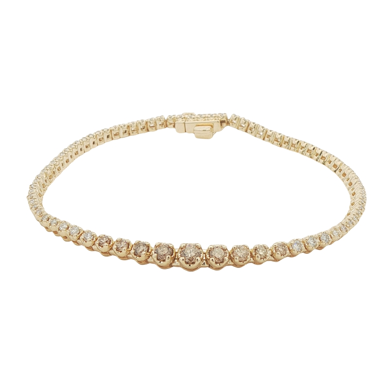 14k Yellow Gold Desert Diamond Tennis Bracelet