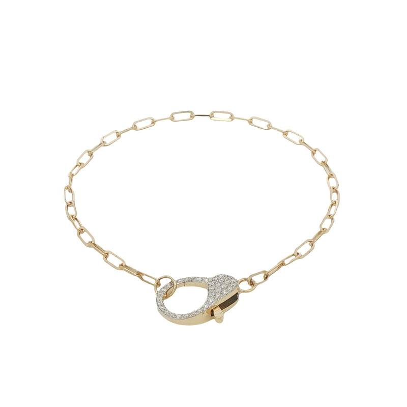 14k Yellow Gold Diamond Clasp Bracelet