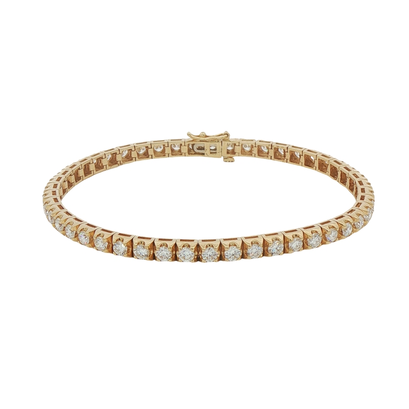14k Yellow Gold Diamond Tennis Bracelet