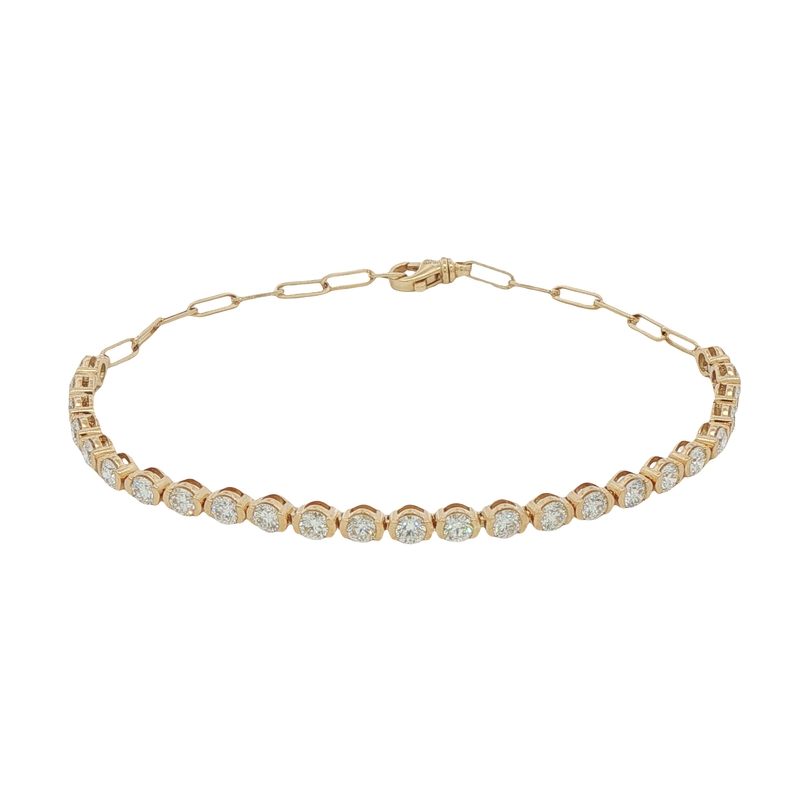 14k Yellow Gold Diamond Tennis Bracelet