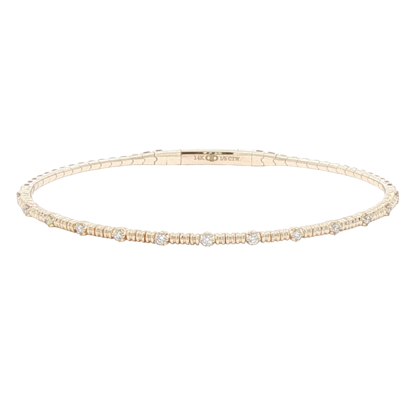 14k Yellow Gold Diamond Bangle Bracelet