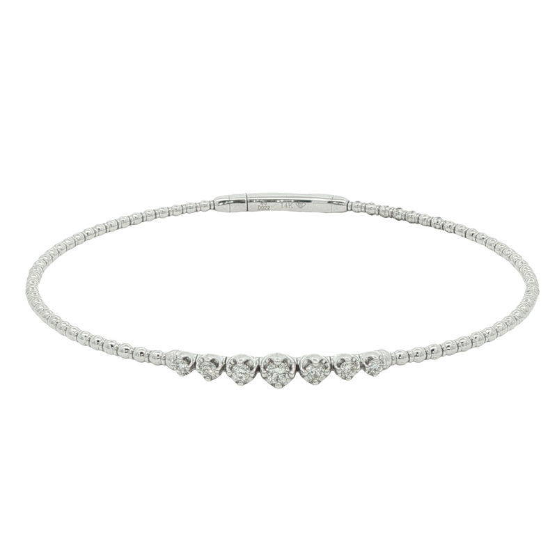 14k White Gold Diamond Flexi Bangle Bracelet