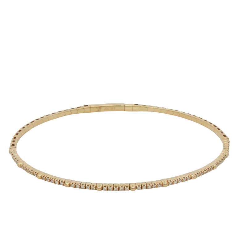 14k Yellow Gold Diamond Bangle Bracelet